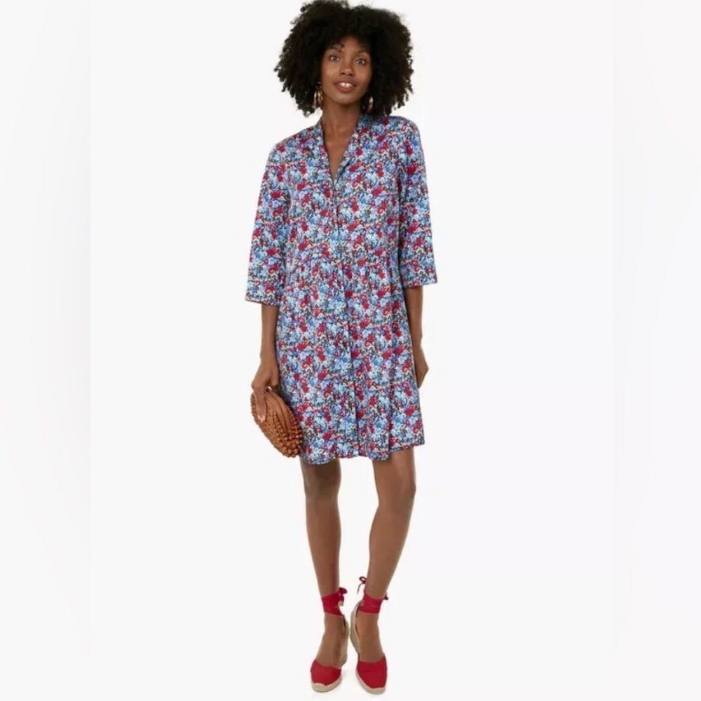 Tuckernuck Royal Shirt Mini Dress Queens Garden Floral Size Small Cotton Blend